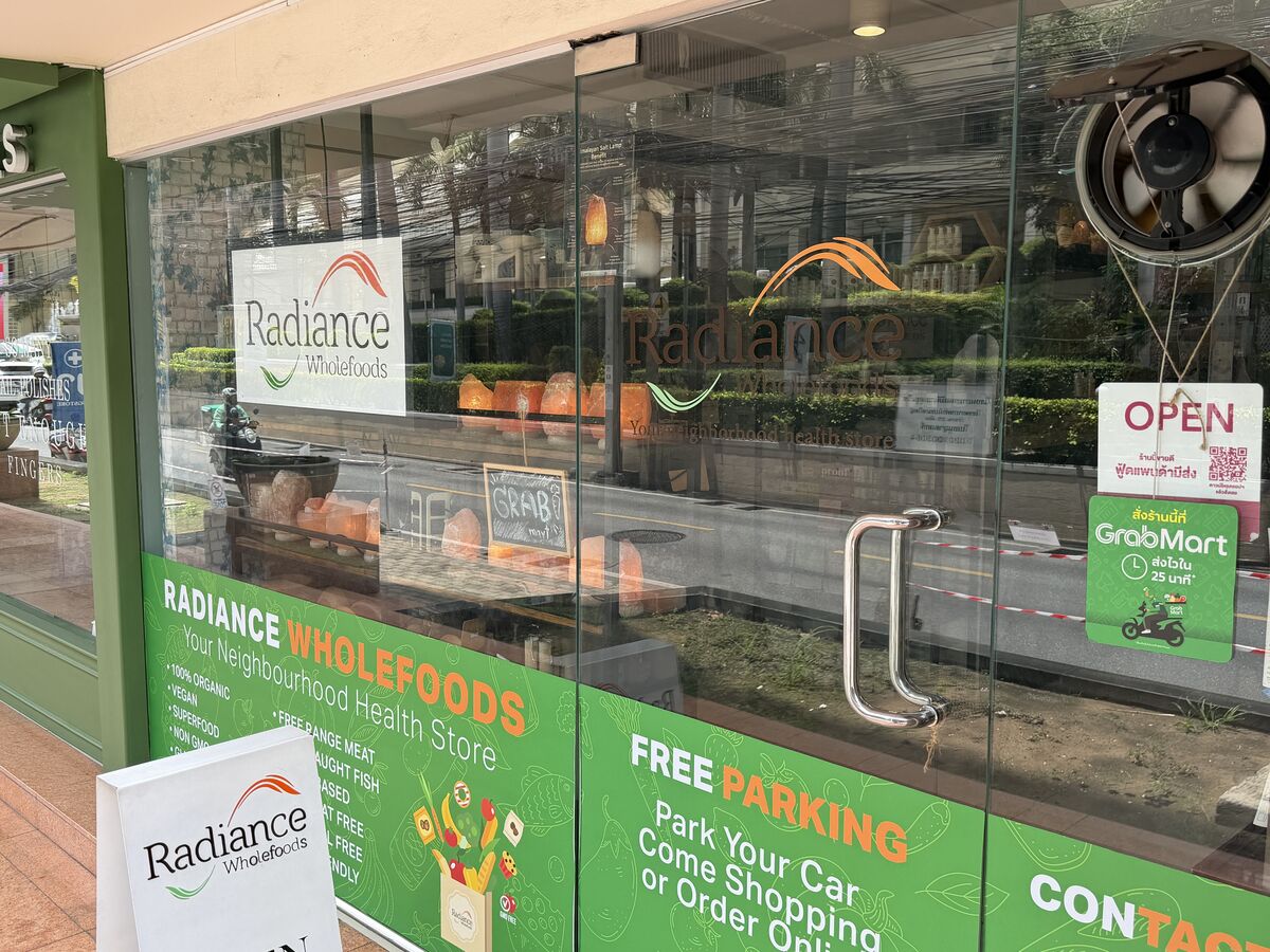 Radiance Wholefoods storefront entrance Sukhumvit Soi 49 Bangkok - sustainably sourced organic products available on GrabMart